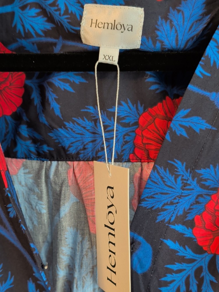 Blue & Red Floral Button-Front Women’s Dress — image 2 of 6